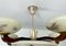 Large Art Deco Pendant Light in Wood and Marble Glass, 1930s 17