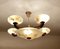 Large Art Deco Pendant Light in Wood and Marble Glass, 1930s 4