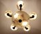 Large Art Deco Pendant Light in Wood and Marble Glass, 1930s, Image 10