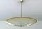 Mid-Century Art Deco Pendant Light in Brass and Glass, 1950s, Image 3
