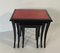 Italian Art Deco Nesting Tables in Red Parchment and Black Lacquer, Set of 3, Image 10