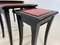 Italian Art Deco Nesting Tables in Red Parchment and Black Lacquer, Set of 3 6