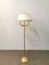 Lámpara de pie de latón, aluminio y metal dorado seda, Italia, años 80, Imagen 9