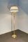 Lámpara de pie de latón, aluminio y metal dorado seda, Italia, años 80, Imagen 7