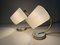 Mid-Century Art Deco Blue Table Lamps in Brass and Opaline Glass, Set of 2 2