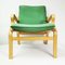 Danish Modern Armchair in Green Fabric, 1970s 2