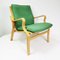 Danish Modern Armchair in Green Fabric, 1970s 1