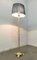 Lámpara de pie italiana de seda y vidrio de aluminio dorado, años 80, Imagen 8