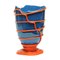 Blau-marineblaue matt-orange Pompitu II Vase von Gaetano Pesce für Fish Design 1