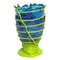 Klare blaue Pompitu II Vase in Mattgrün von Gaetano Pesce für Fish Design 2
