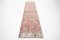 Vintage Runner Rug with Faded Red Floral 2