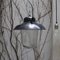 Lámparas colgantes industriales de vidrio transparente y esmalte negro, Imagen 7