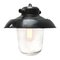 Industrial Black Enamel & Clear Glass Pendant Lights 2