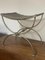 Mid-Century Curule Brass Stool, Image 4