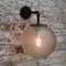 Industrielle Vintage Vintage Wandlampe aus Klarglas, Messing & Guss 5