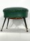 Pouf vintage in similpelle verde con piedi in ottone, Italia, anni '50, Immagine 12