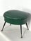 Grüner italienischer Vintage Vintage Kunstleder Pouf mit Messingfüßen, 1950er 8