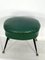 Pouf Vintage en Similicuir Vert avec Pieds en Laiton, Italie, 1950s 11