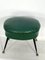 Vintage Italian Green Leatherette Pouf With Brass Feet, 1950s 11