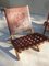 Folding Chairs and Round Leather Coffee Table by Angel Pazamino for Meubles De Estilo, Ecuador, 1960s, Set of 4, Image 3