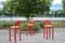 Vintage Red Bar Stools by Vico Magistretti for Cassina, Set of 3 2