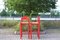 Vintage Red Bar Stools by Vico Magistretti for Cassina, Set of 3 6