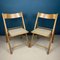 Folding Chairs with Rattan Seat, Italy, 1980s, Set of 2 3