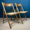 Folding Chairs with Rattan Seat, Italy, 1980s, Set of 2 2