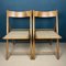 Folding Chairs with Rattan Seat, Italy, 1980s, Set of 2 7