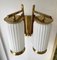 Mid-Century Modern Italian Brass and Opaline Glass Barrel Sconces, 1950s, Set of 2 3