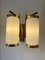 Mid-Century Modern Italian Brass and Opaline Glass Barrel Sconces, 1950s, Set of 2 12