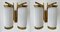 Mid-Century Modern Italian Brass and Opaline Glass Barrel Sconces, 1950s, Set of 2 1