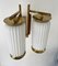 Mid-Century Modern Italian Brass and Opaline Glass Barrel Sconces, 1950s, Set of 2, Image 2