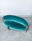 Postmodern Italian Floating Free Form Curved Sofa with Sculptural Copper Base 8