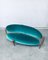 Postmodern Italian Floating Free Form Curved Sofa with Sculptural Copper Base, Image 10