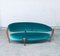 Postmodernes schwebendes italienisches Freiform Sofa mit skulpturalem Fuß aus Kupfer 1