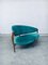 Postmodern Italian Floating Free Form Curved Sofa with Sculptural Copper Base 9