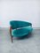 Postmodern Italian Floating Free Form Curved Sofa with Sculptural Copper Base, Image 9