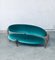 Postmodernes schwebendes italienisches Freiform Sofa mit skulpturalem Fuß aus Kupfer 18
