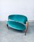 Postmodern Italian Floating Free Form Curved Sofa with Sculptural Copper Base, Image 11