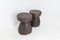 Brutalist Style Carved Solid Pine Stools, France, 1999, Set of 2 4