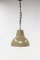 French Holophane Style Tole and Glass Pendant Lamp, 1960s 2