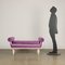 Wall-Mounted Velvet Bench, Italy, 1950s, Image 2