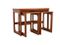 Teak Nesting Tables with Rotating Top from McIntosh, Set of 3, Image 1