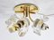 Mid-Century Modern Brass & Glass Ceiling Light by Simon and Schelle for Sische, Image 2