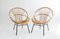 Chaises Mid-Century en Rotin, France, 1950s, Set de 2 3