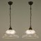 Art Deco Industrial Holophane Glass Pendant Lamps, France, 1930s-1940s, Set of 2, Image 19