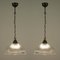 Art Deco Industrial Holophane Glass Pendant Lamps, France, 1930s-1940s, Set of 2 4