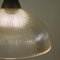 Art Deco Industrial Holophane Glass Pendant Lamps, France, 1930s-1940s, Set of 2 14