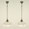 Art Deco Industrial Holophane Glass Pendant Lamps, France, 1930s-1940s, Set of 2 1